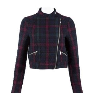 Elizabeth and James Plaid Jacket - Black and Purple